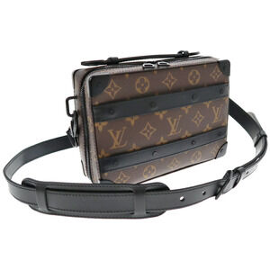 LOUIS VUITTON Handle Soft Trunk Shoulder Bag Handbag Monogram Macassar Brown